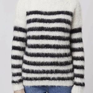 TOPSHOP BOUTIQUE ALPACA Striped Knit Sweater